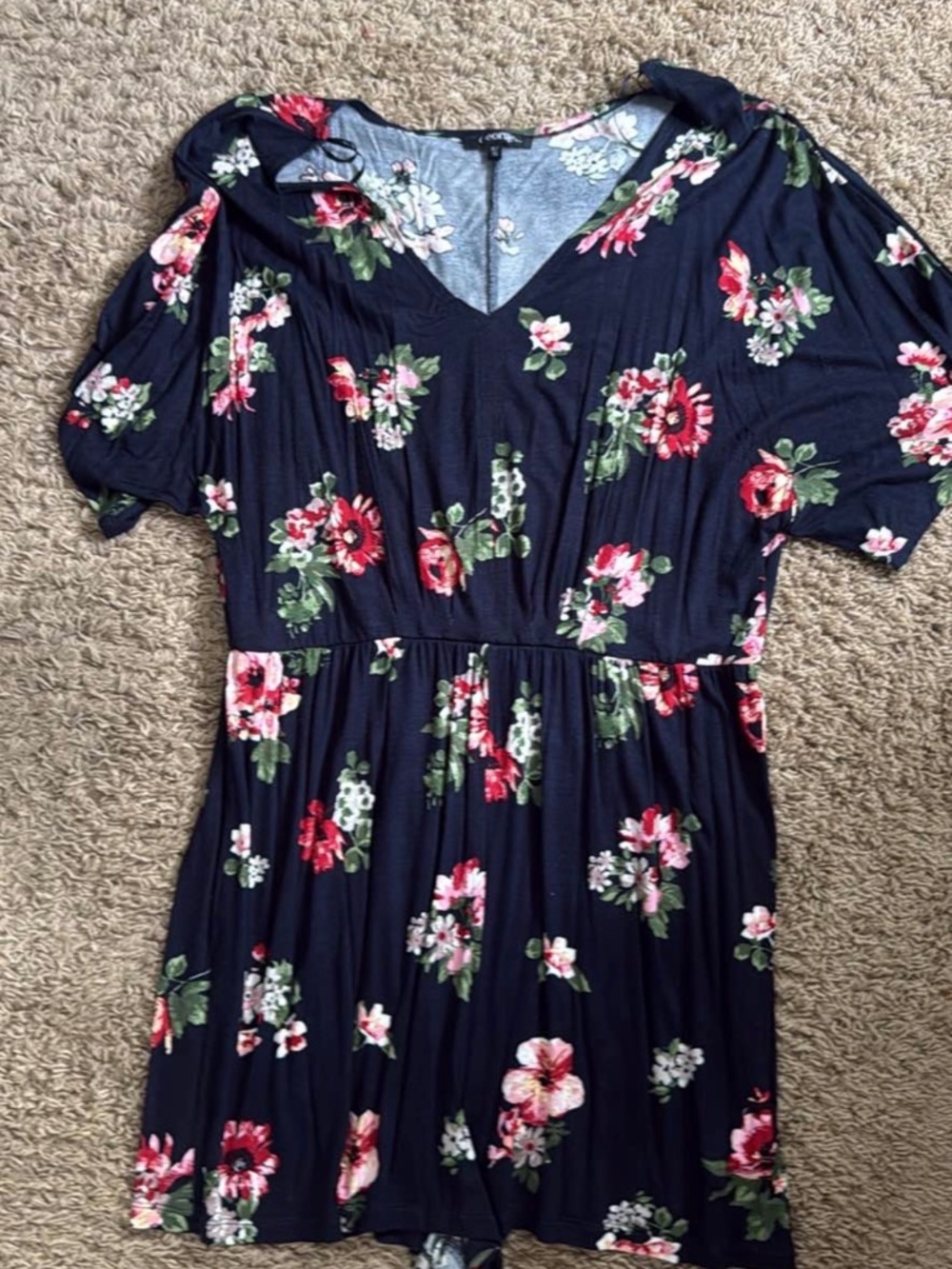 Floral v neck romper
